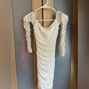 White w/ gold glitter Lucy in the Sky Dress